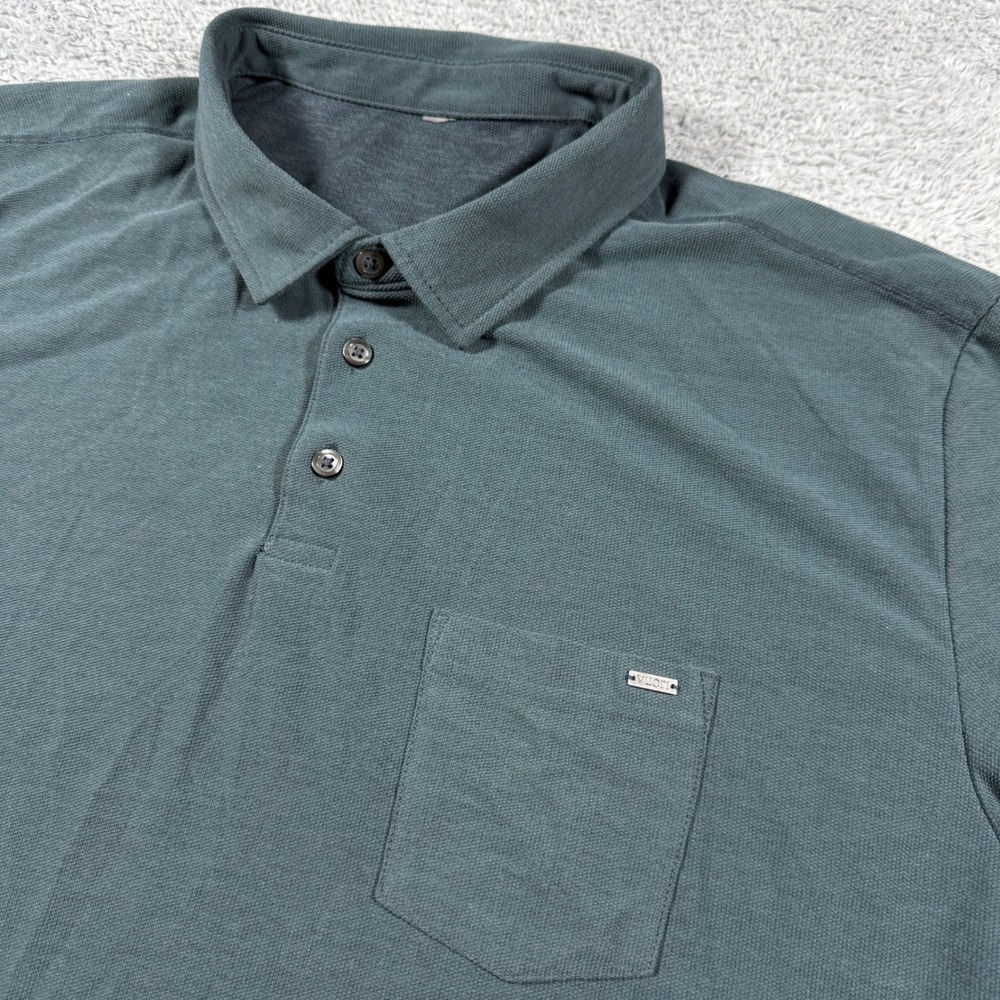 Vuori Ace Polo Shirt Mens XL Green Short Sleeve Pique Knit Chest Pocket V164